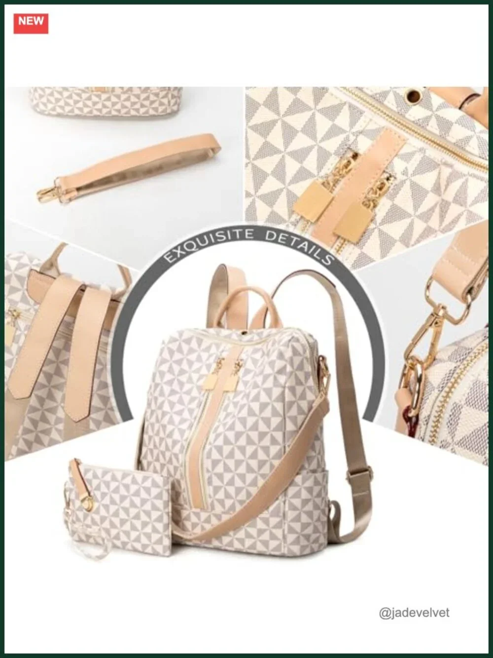 Water-Resistant PU Leather Convertible Backpack Purse